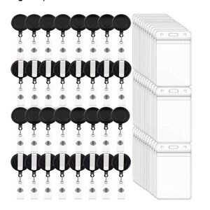 100 Pack Retractable Badge Reel Clips